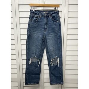 Copper Key Straight Leg Distressed Ankle Jeans Women's Size 7 Medium Wash